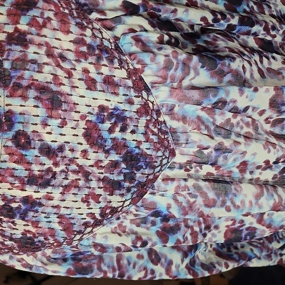 Beachlunchlounge Button Down Long Sleeve Sheer Cotton Peasant Blouse - Picture 4 of 8